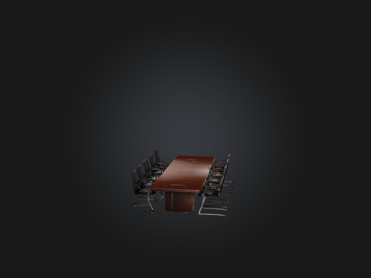 Realistic Conference Table Model Low-poly 3D model_6