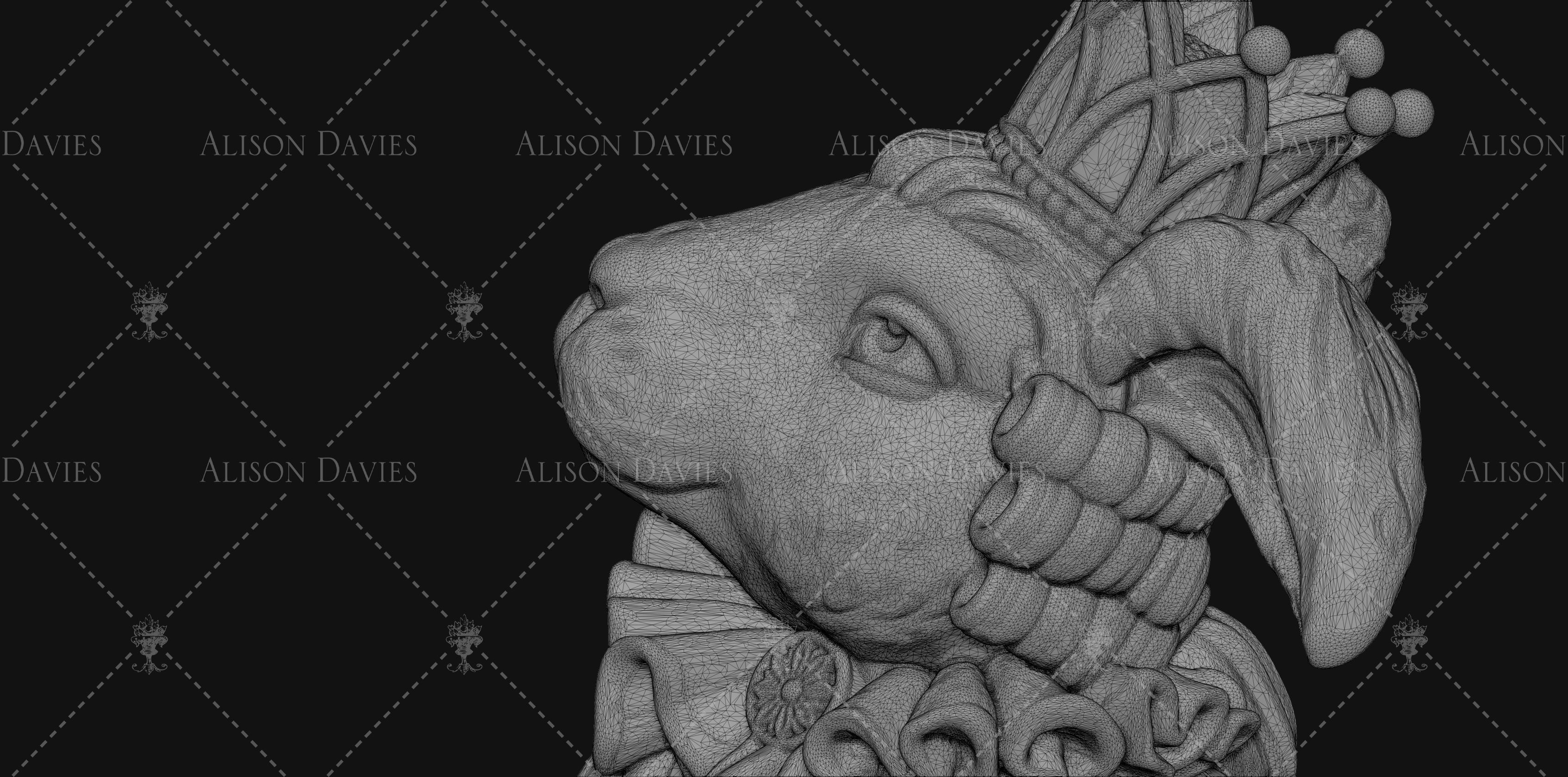 Bunny Rabbit King statue 3D print model 3D print model_6