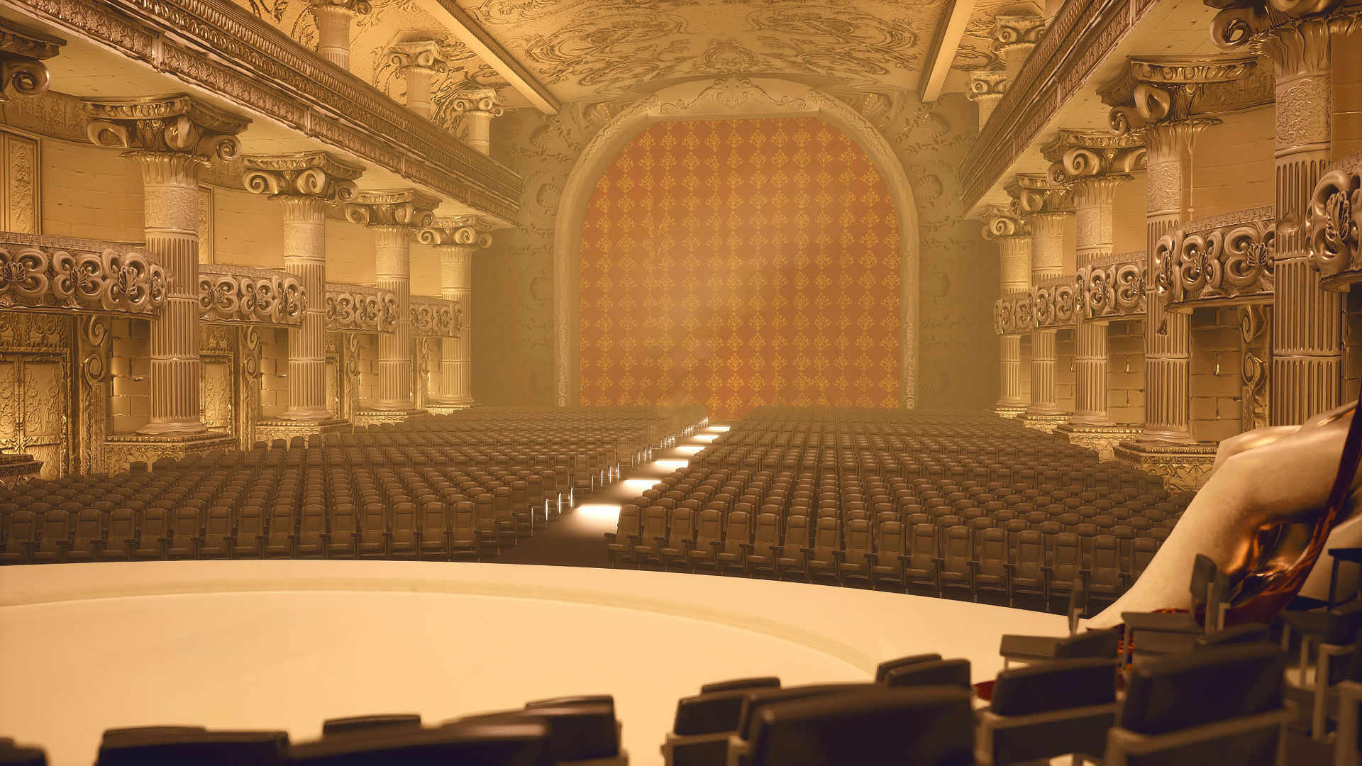 For UE5 Symphony Hall Low polygon set Low-poly 3D model_3