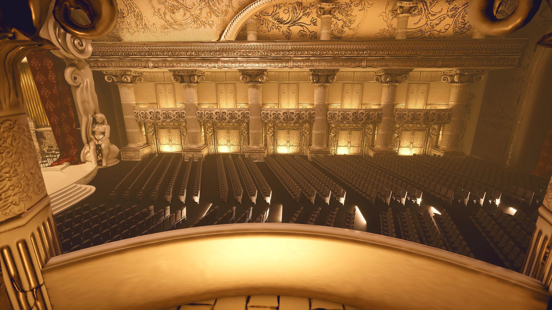 For UE5 Symphony Hall Low polygon set Low-poly 3D model_6