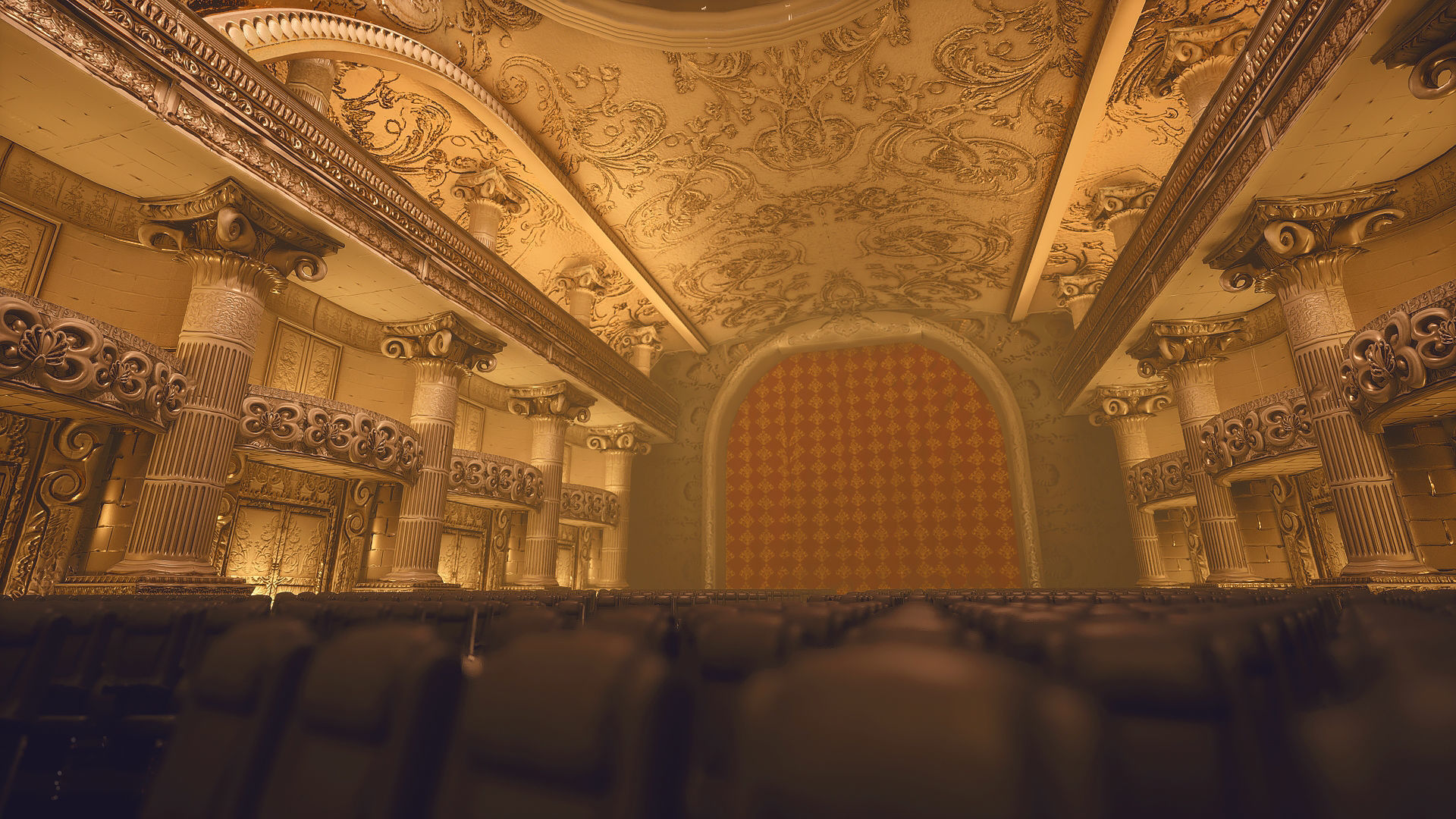 For UE5 Symphony Hall Low polygon set Low-poly 3D model_12