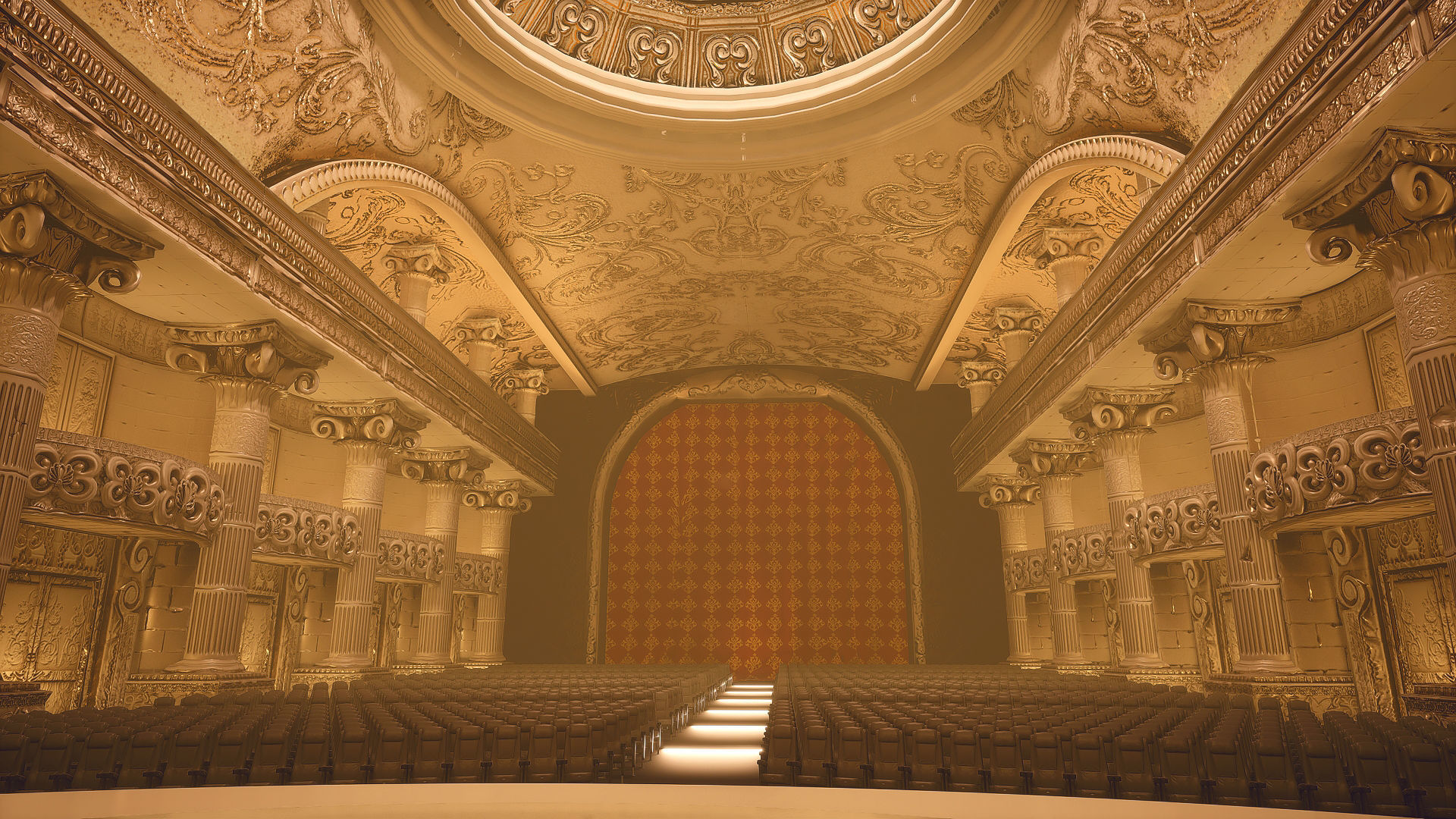 For UE5 Symphony Hall Low polygon set Low-poly 3D model_15