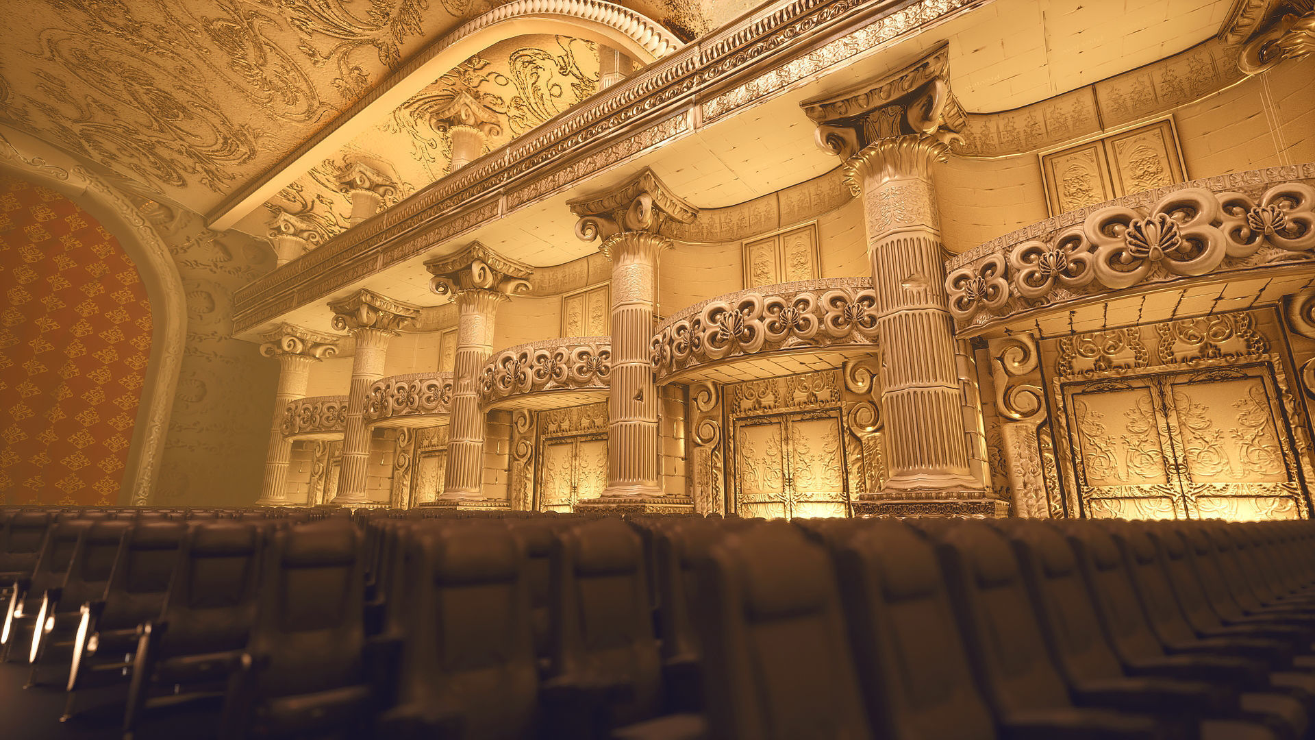 For UE5 Symphony Hall Low polygon set Low-poly 3D model_11