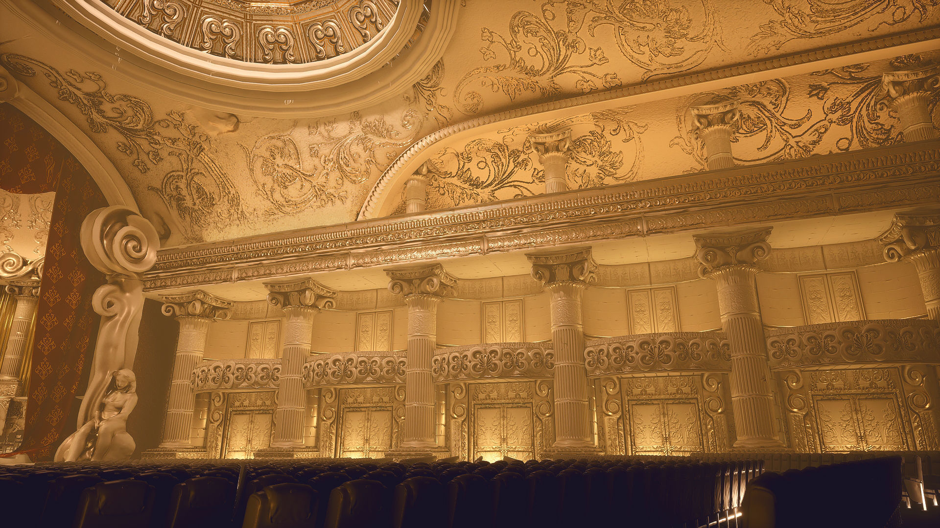 For UE5 Symphony Hall Low polygon set Low-poly 3D model_16