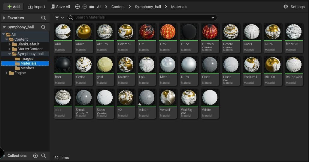 For UE5 Symphony Hall Low polygon set Low-poly 3D model_27