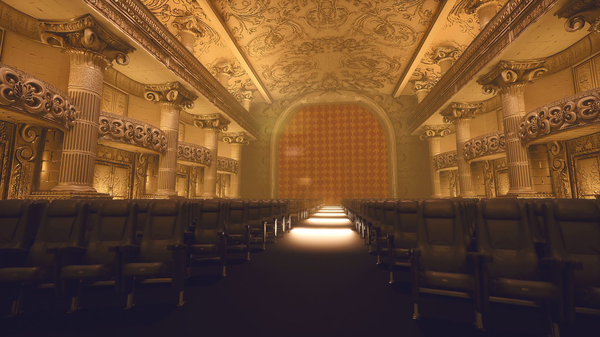 For UE5 Symphony Hall Low polygon set Low-poly 3D model_8