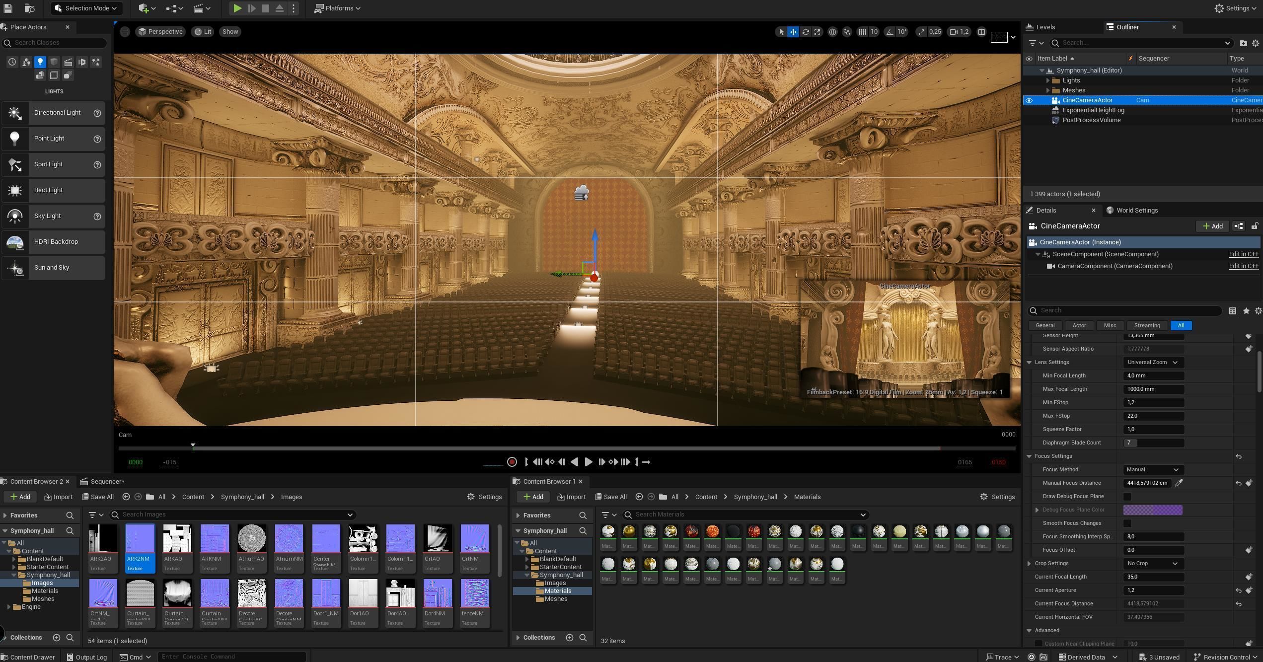 For UE5 Symphony Hall Low polygon set Low-poly 3D model_23