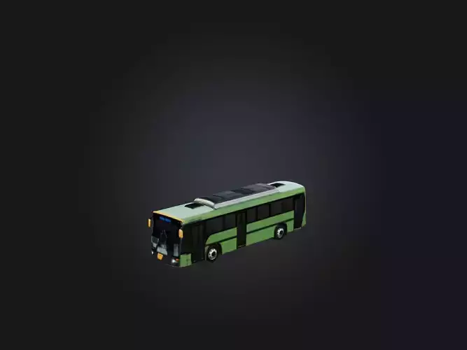 Realistic City Bus Model Low-poly 3D model