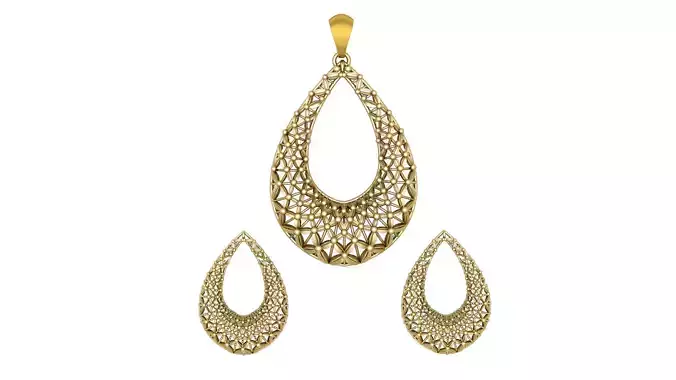 GOLD FILIGREE LOCKET-SET 3D PRINTABLE MODEL 