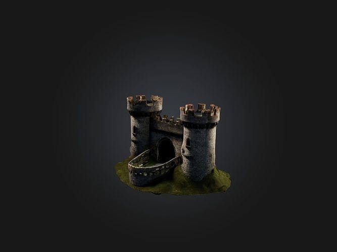 Realistic Castle Wall Model Low-poly 3D model
