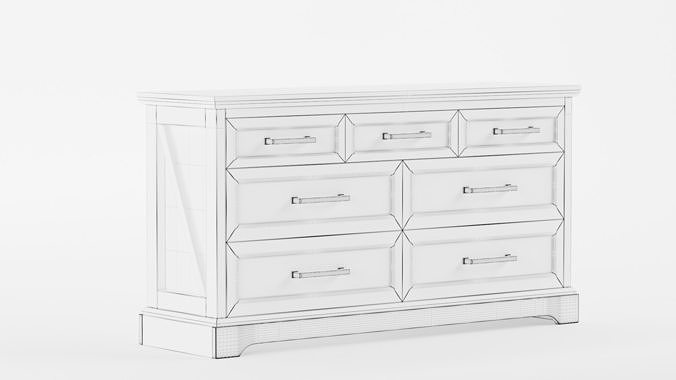 Portofino Double Dresser 3D model 2