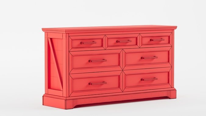 Portofino Double Dresser 3D model 4
