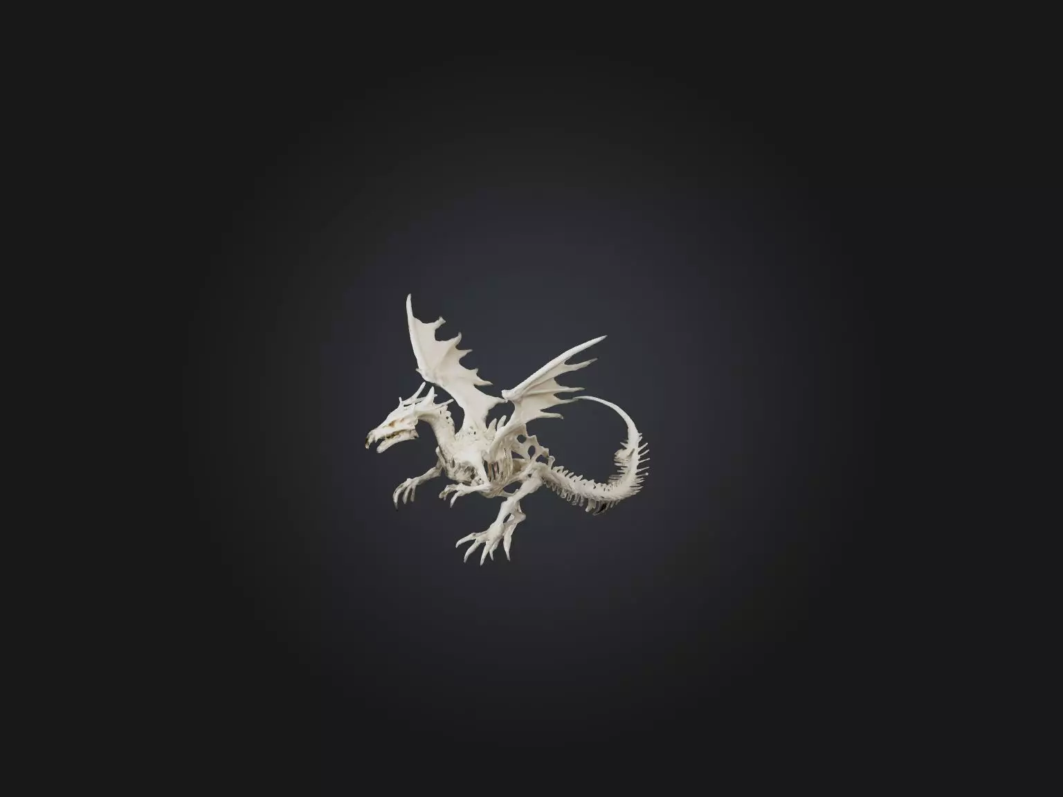 Realistic Bone Dragon Model Low-poly 3D model_0