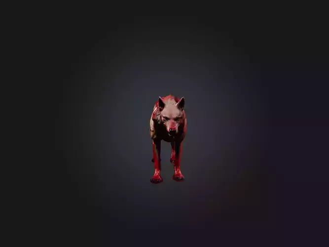 Realistic Bleeding Wolf Model Low-poly 3D model