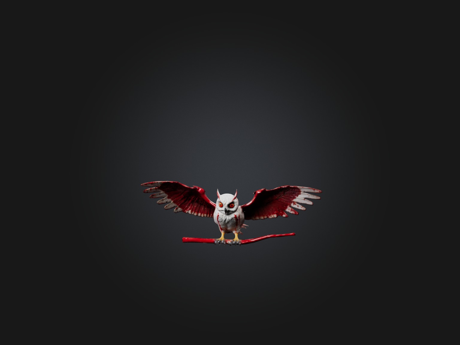 Realistic Bleeding Owl Model Low-poly 3D model_1