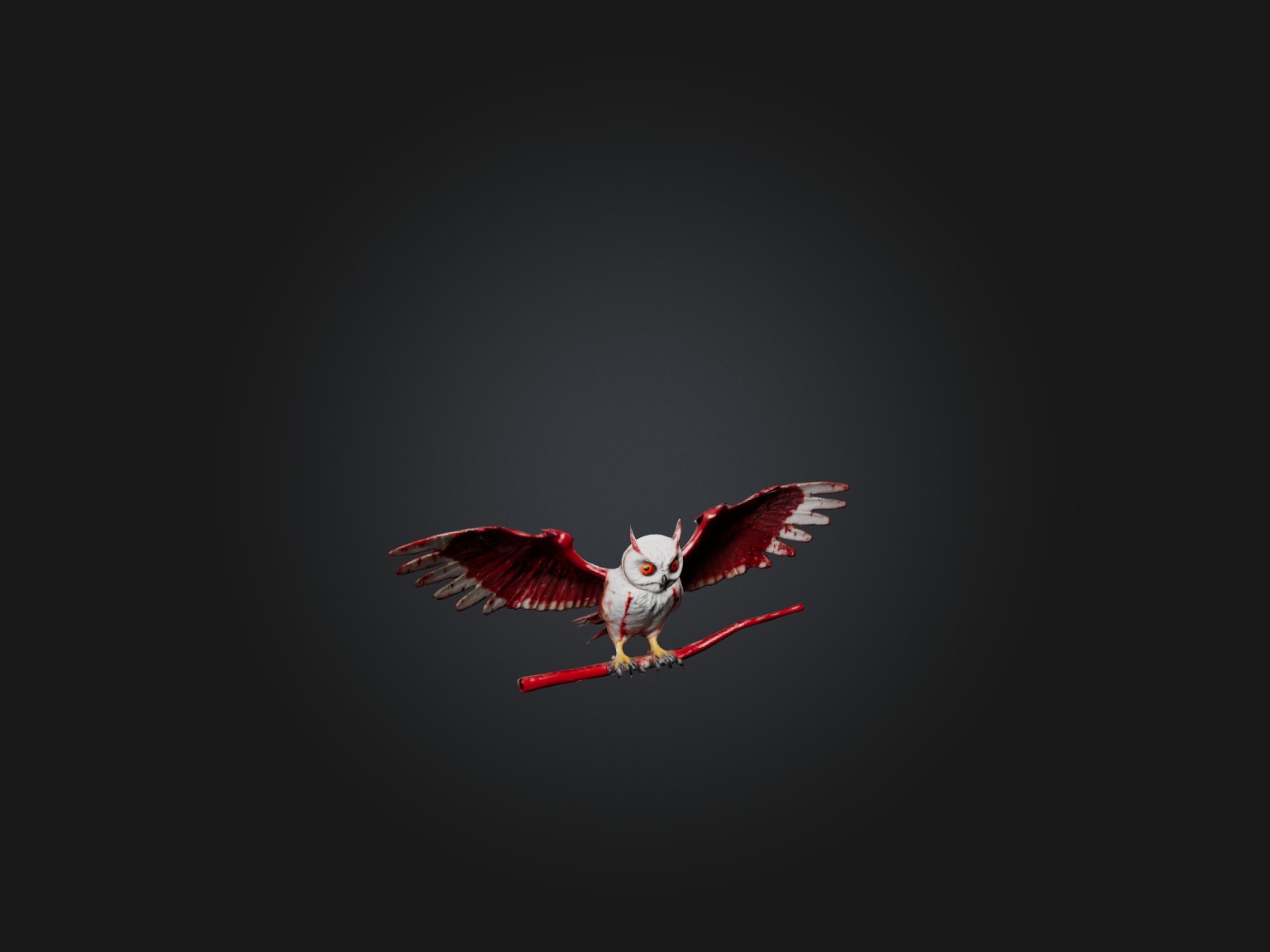 Realistic Bleeding Owl Model Low-poly 3D model_4