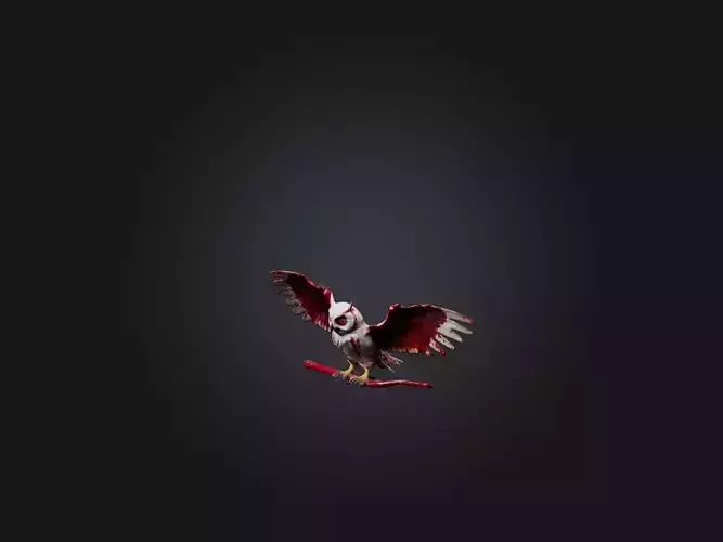 Realistic Bleeding Owl Model Low-poly 3D model