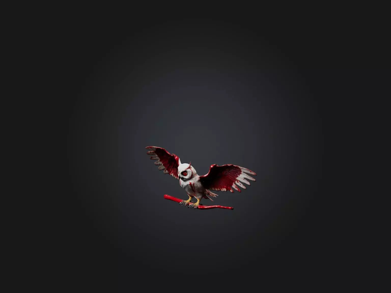 Realistic Bleeding Owl Model Low-poly 3D model_0