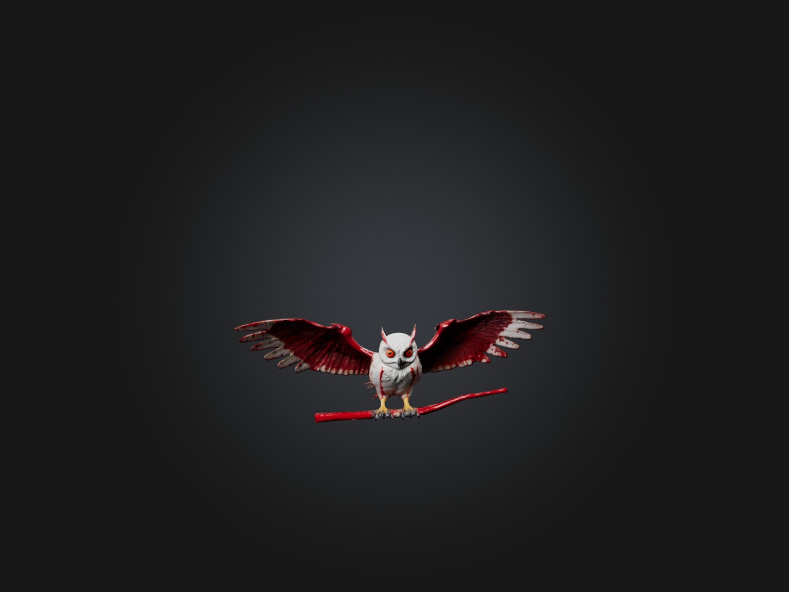 Realistic Bleeding Owl Model Low-poly 3D model_3