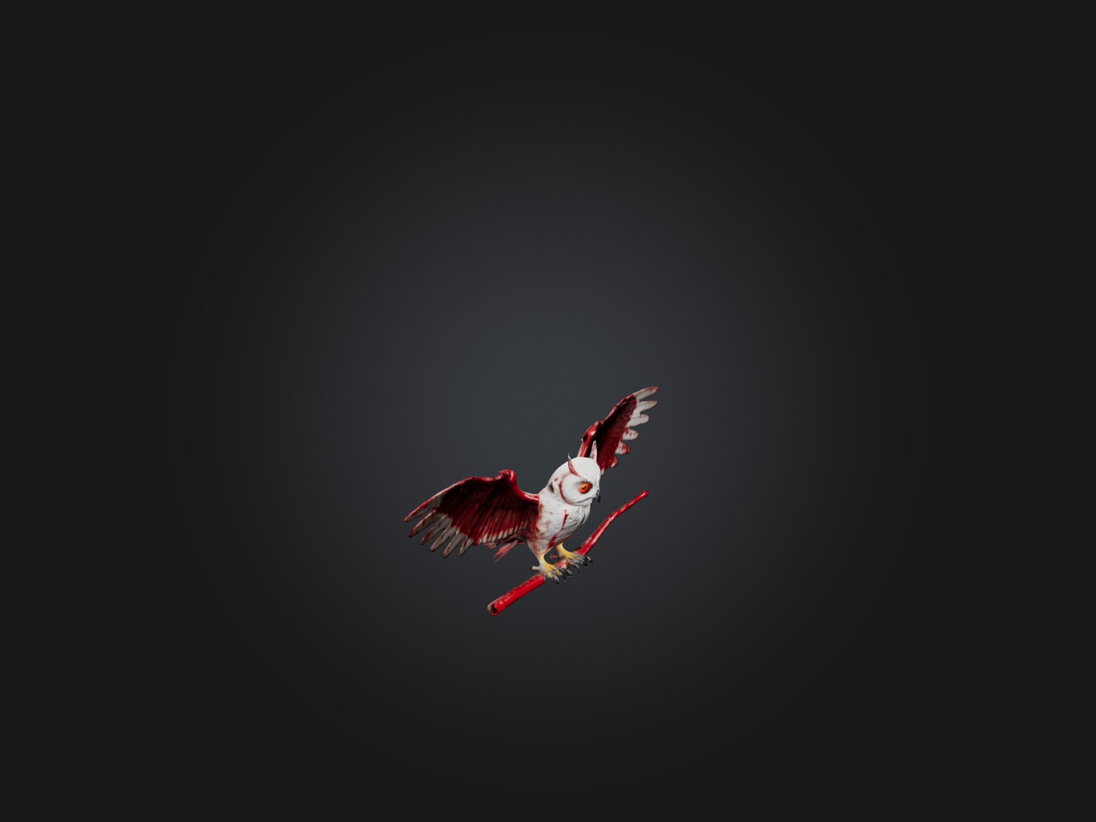 Realistic Bleeding Owl Model Low-poly 3D model_5