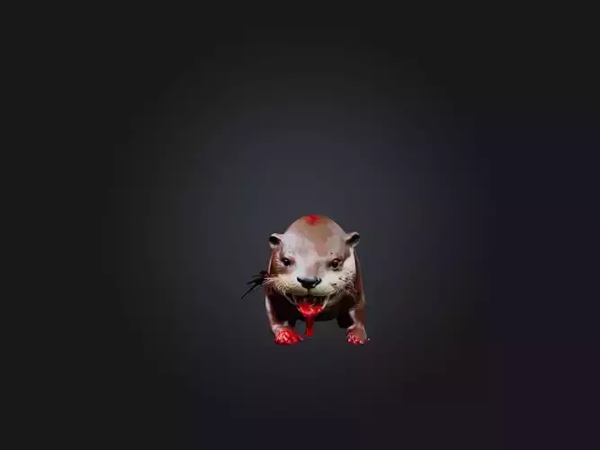 Realistic Bleeding Otter Model Low-poly 3D model