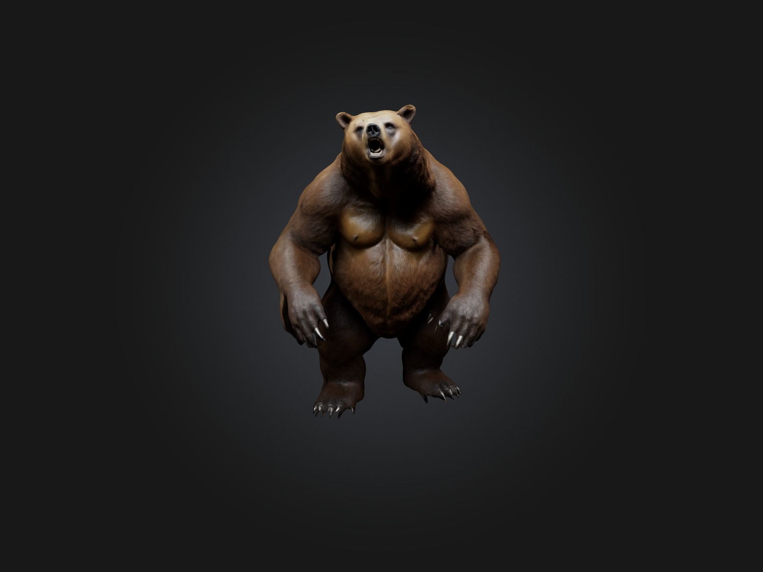 Realistic Bear Model Low-poly 3D model_5