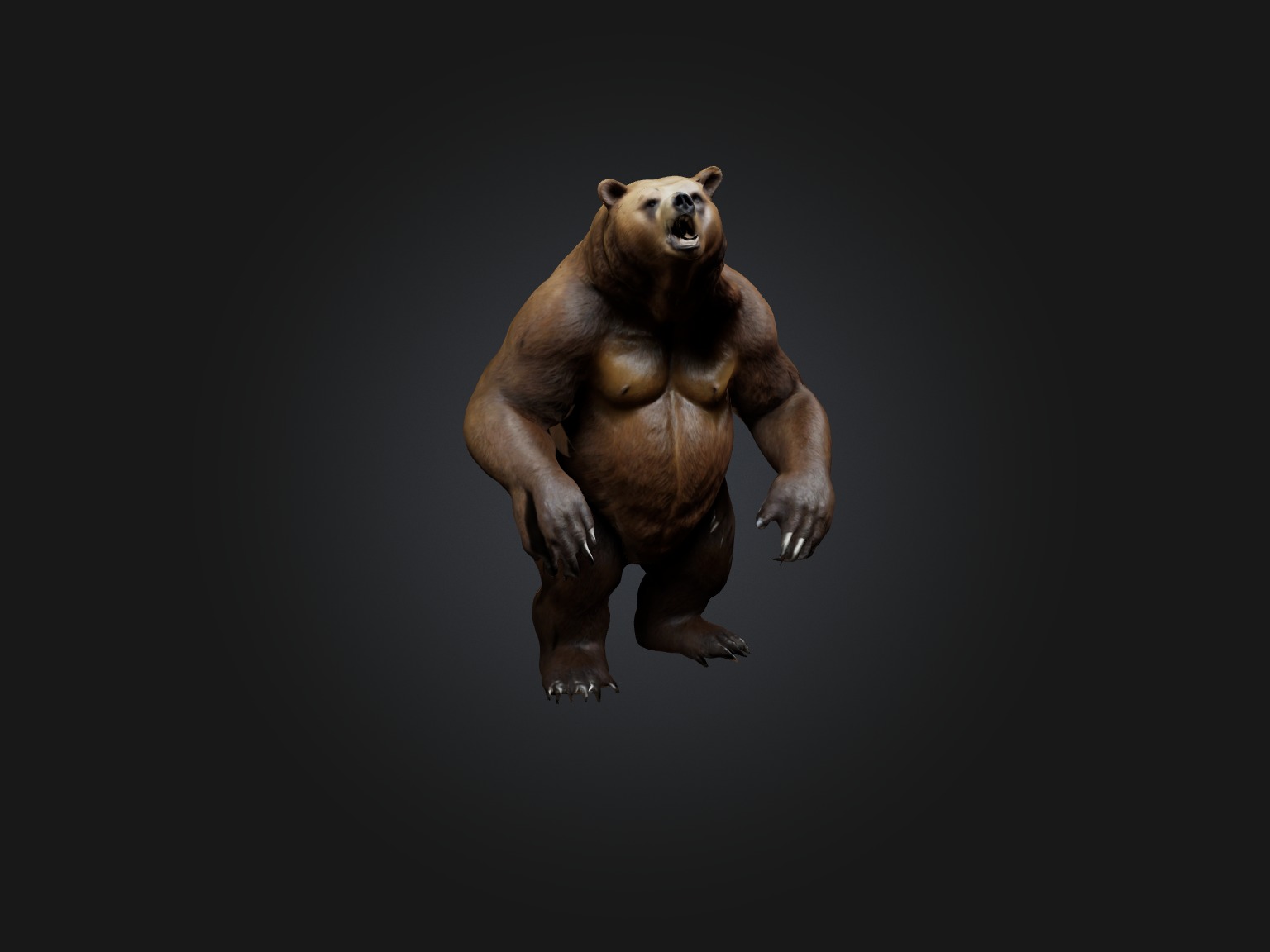 Realistic Bear Model Low-poly 3D model_7