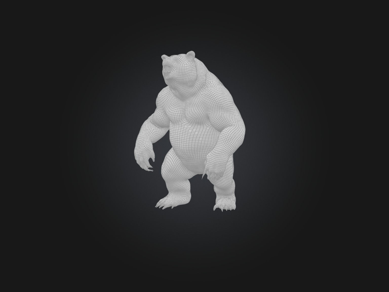 Realistic Bear Model Low-poly 3D model_2