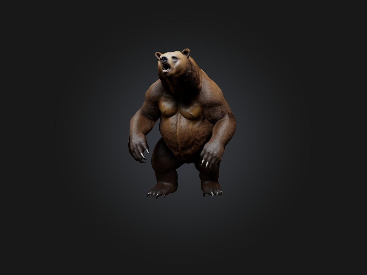 Realistic Bear Model Low-poly 3D model_3