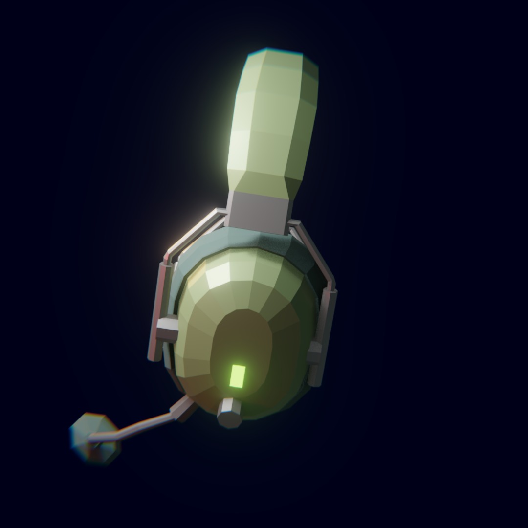 Gaming Headphones Low Poly Free low-poly 3D model_3
