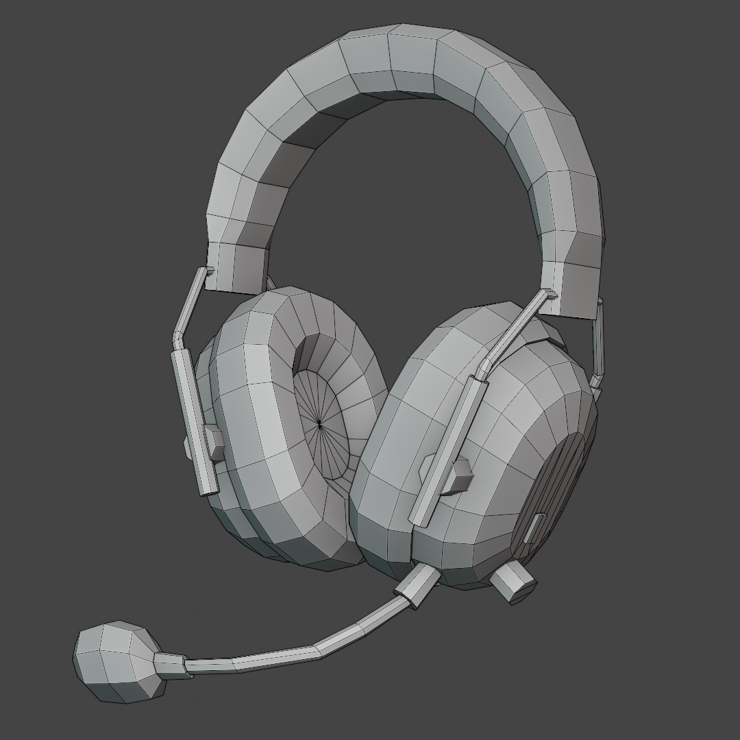 Gaming Headphones Low Poly Free low-poly 3D model_4