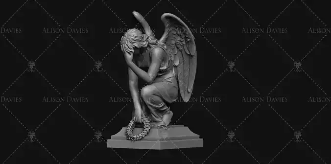 Weeping Cemetery Angel 3D printable model 