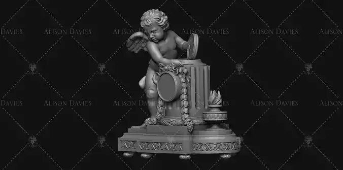 Antique 18th Century Cherub Clock 3D print model printable 3D print model