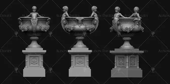 Cherub Urn planter 3D print file printable