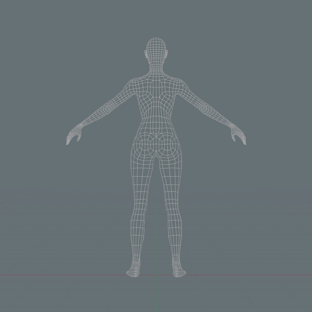 Low Poly Female Character Low-poly 3D model_5