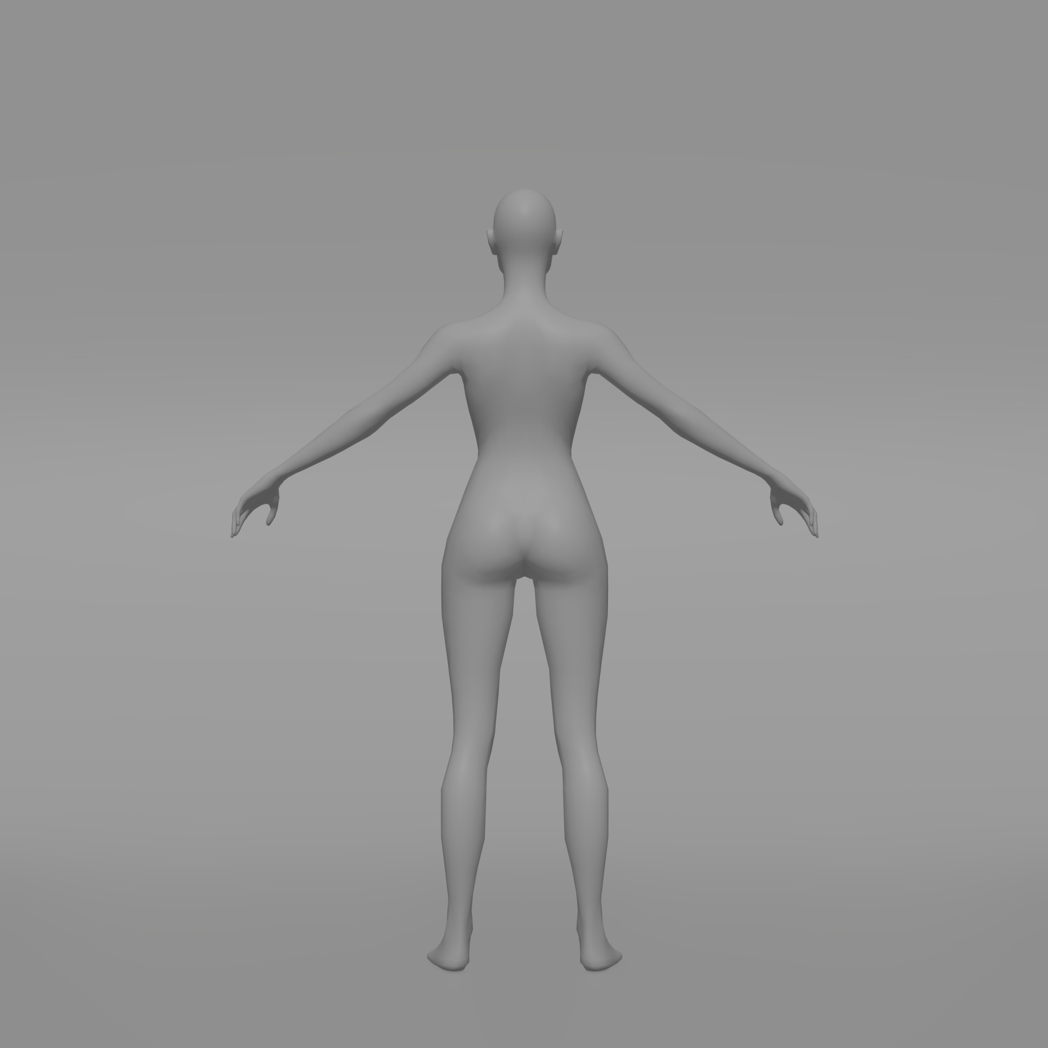 Low Poly Female Character Low-poly 3D model_11