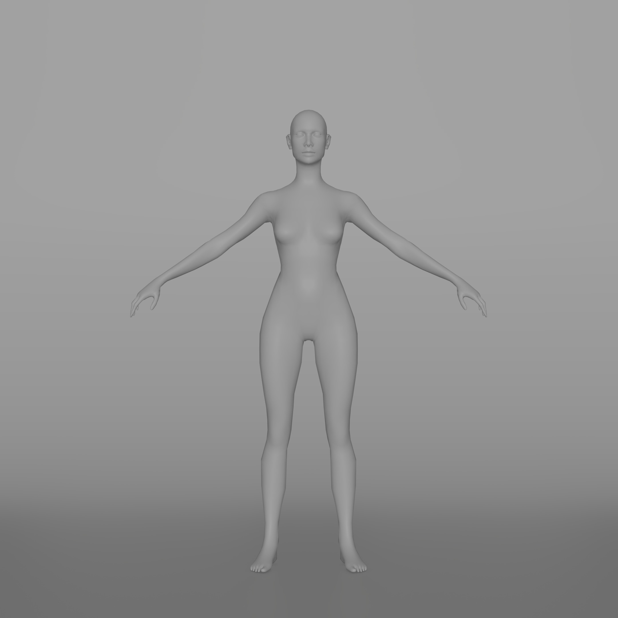 Low Poly Female Character Low-poly 3D model_9
