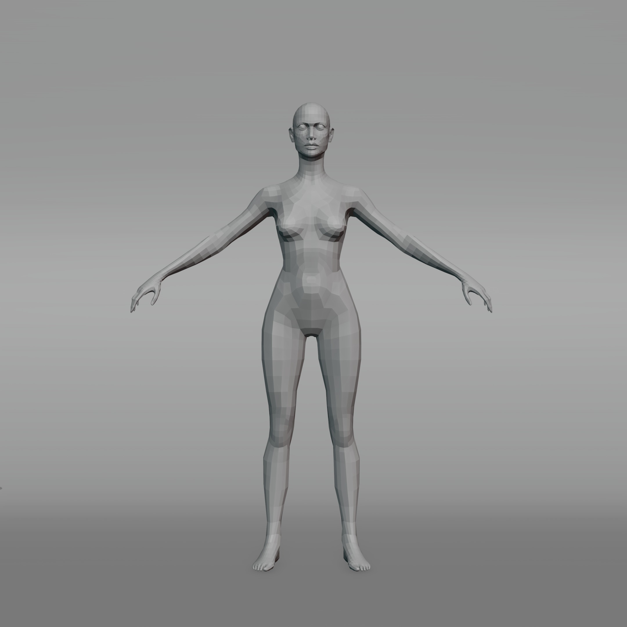 Low Poly Female Character Low-poly 3D model_6