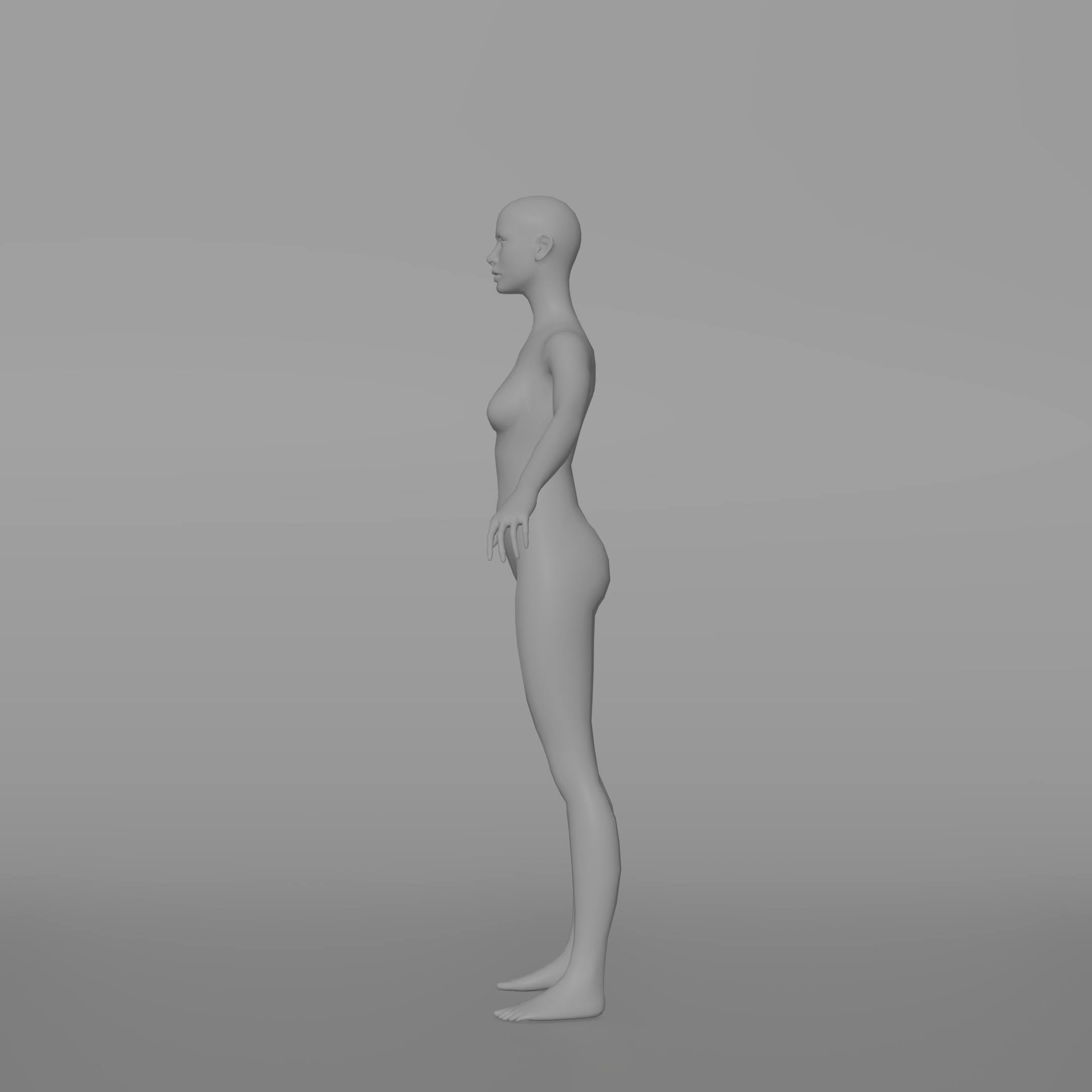 Low Poly Female Character Low-poly 3D model_10
