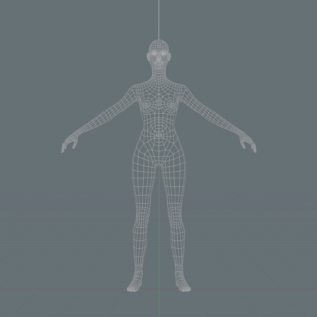 Low Poly Female Character Low-poly 3D model_3
