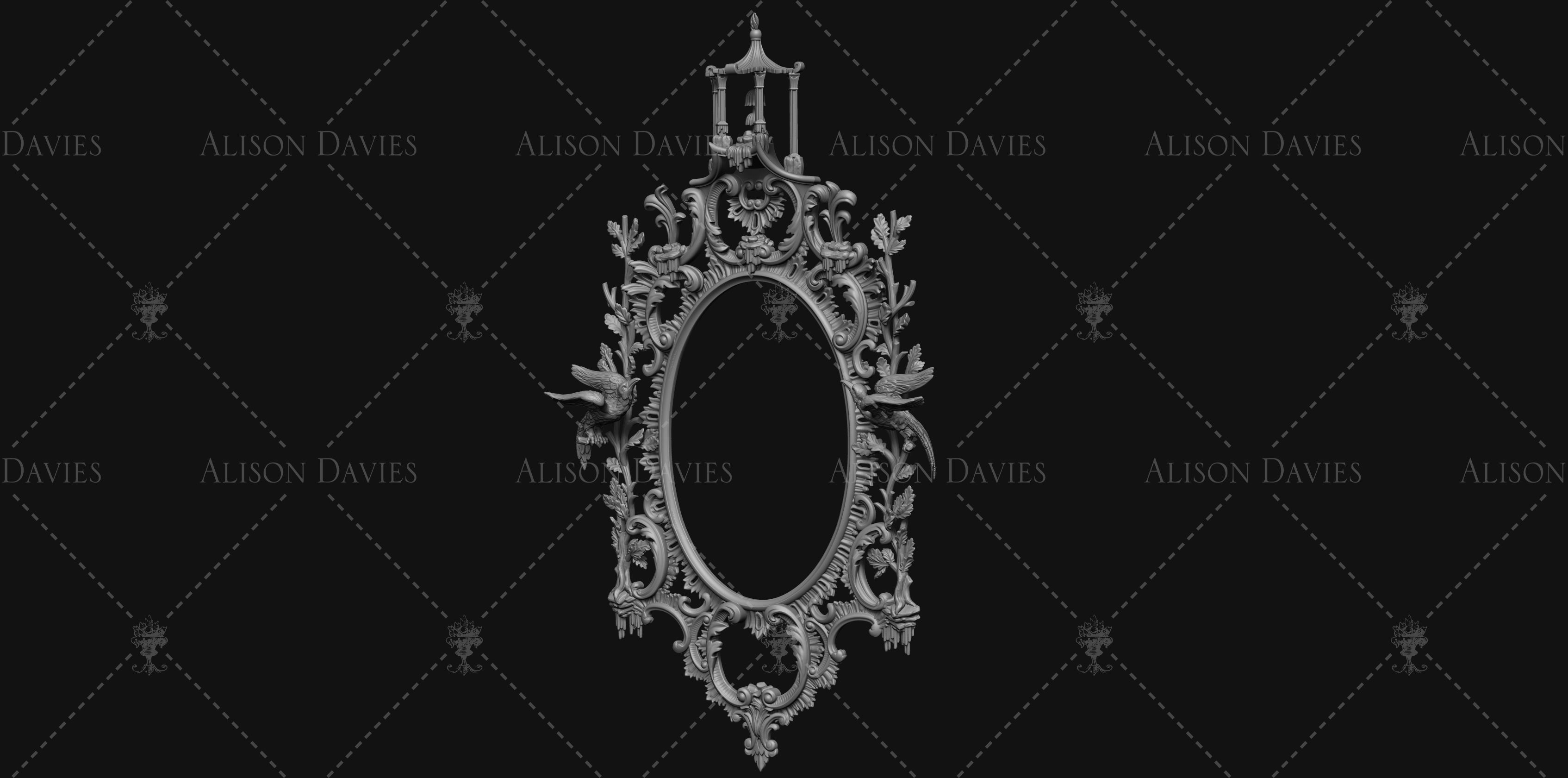 Thomas Chippendale Mirror Frame Antique 3D print file 3D print model_1