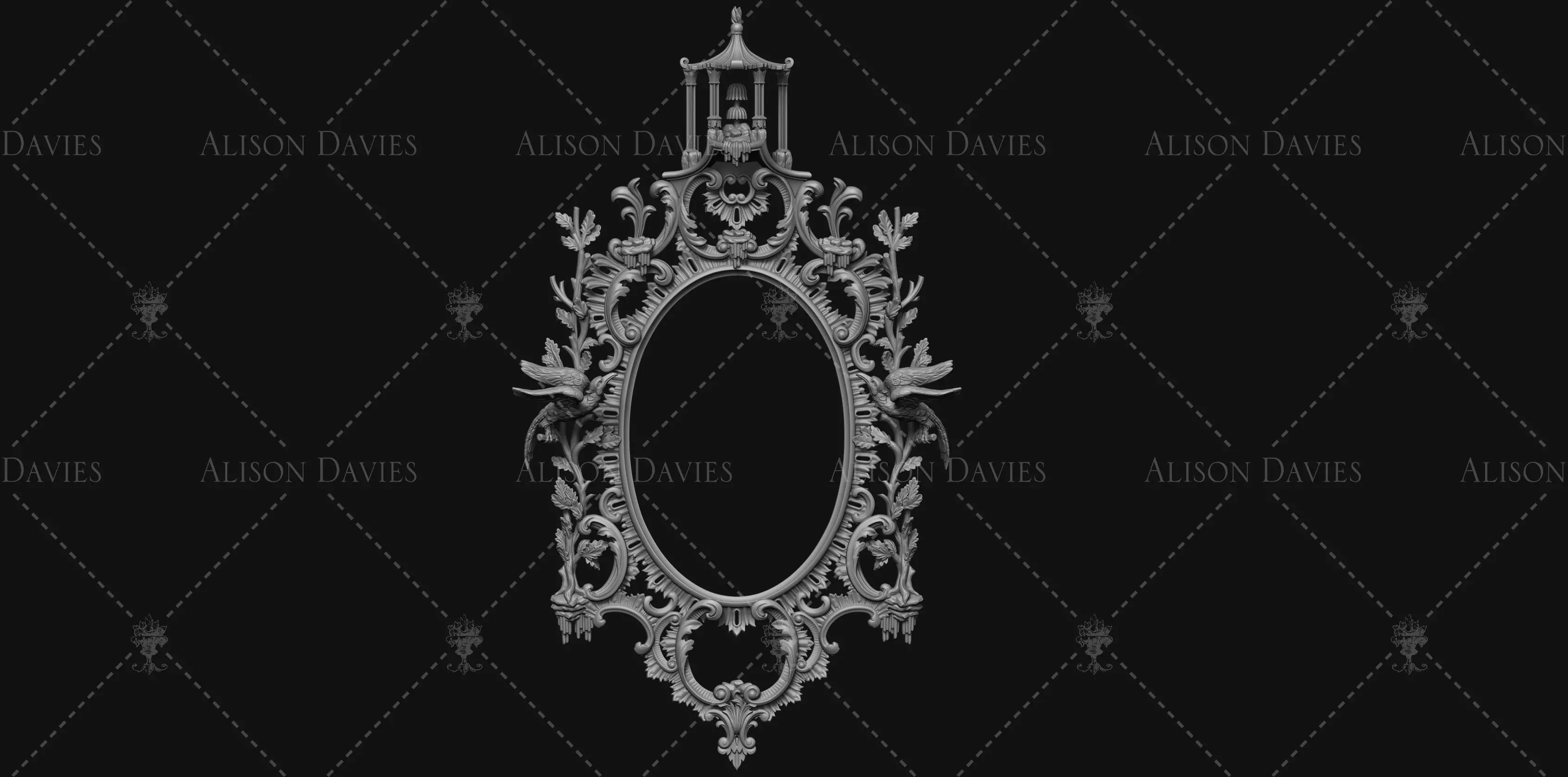 Thomas Chippendale Mirror Frame Antique 3D print file 3D print model_0