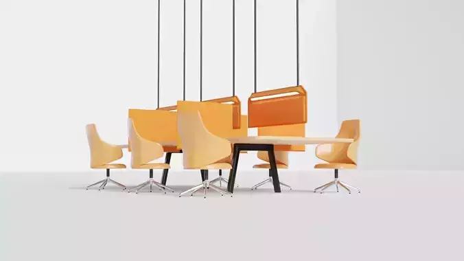 Modern 6 seat office table with chairs