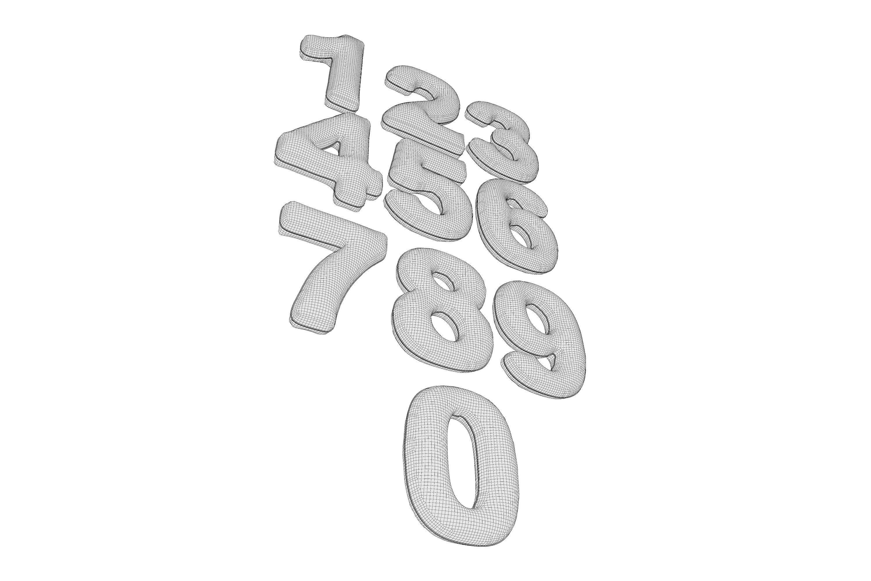 Balloons Number 3D model_6