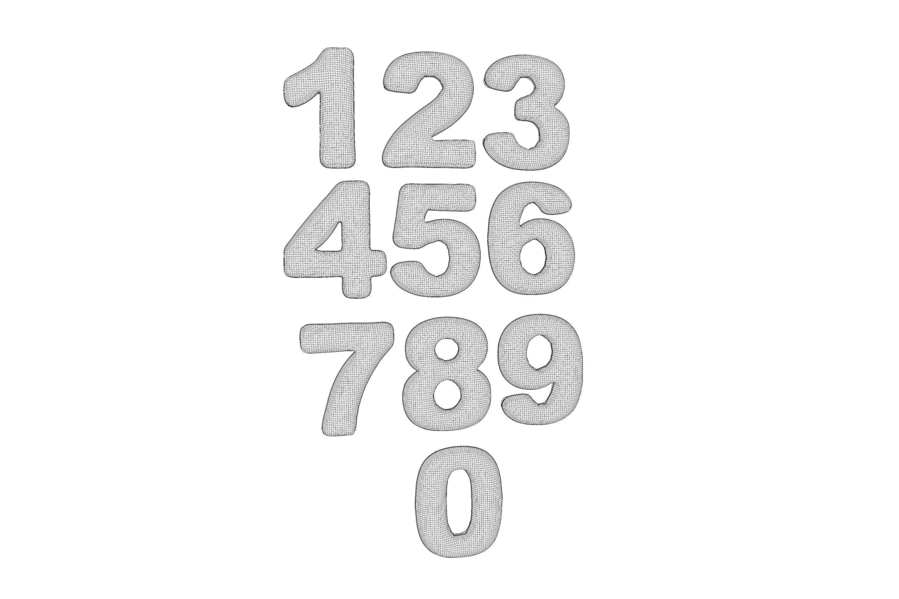 Balloons Number 3D model_5