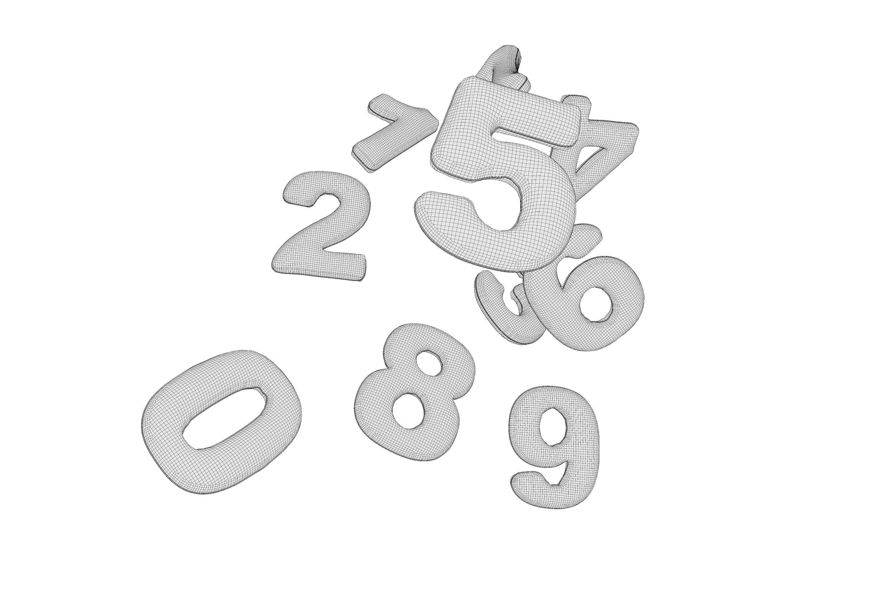 Balloons Number 3D model_8