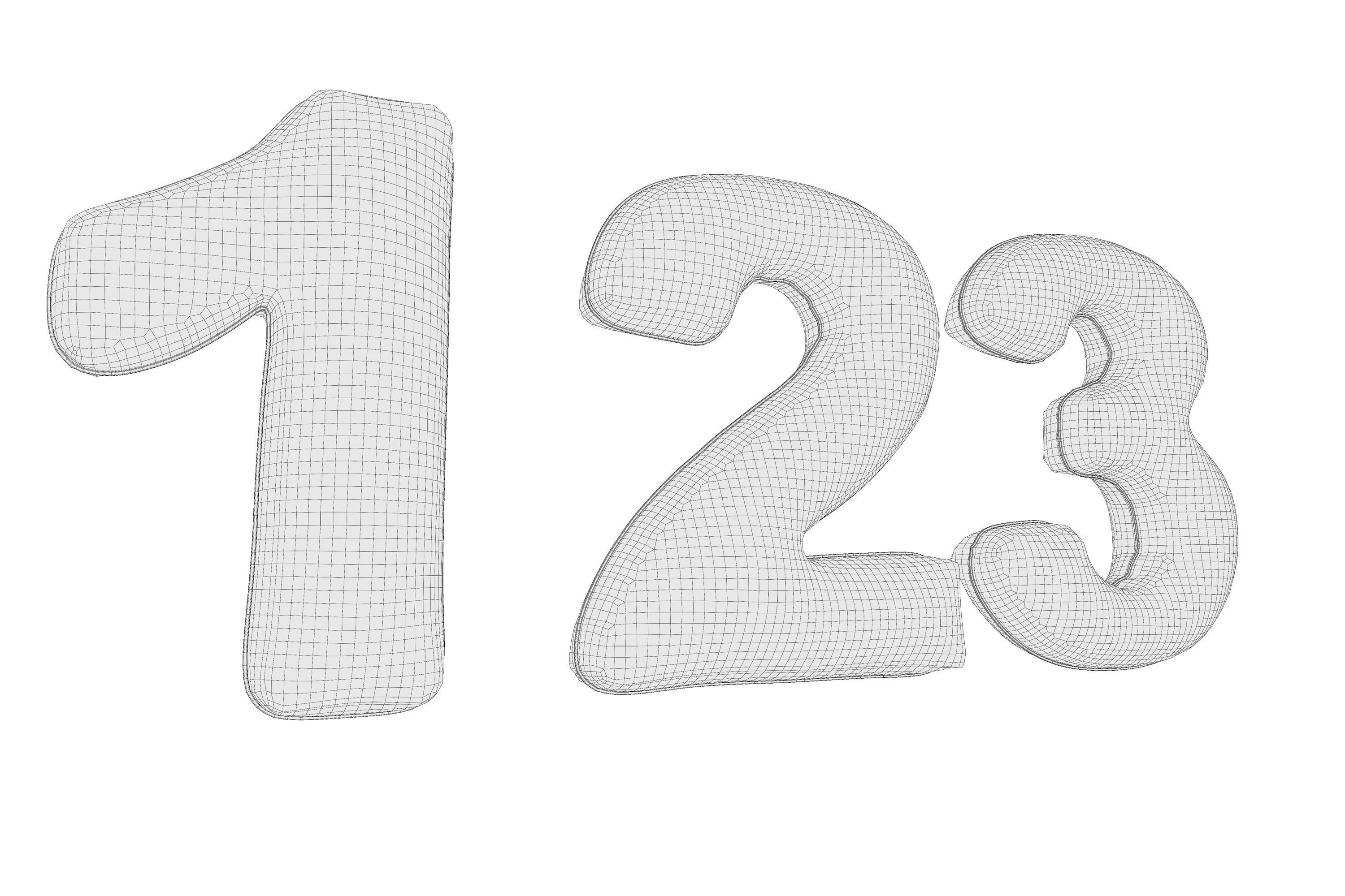 Balloons Number 3D model_7