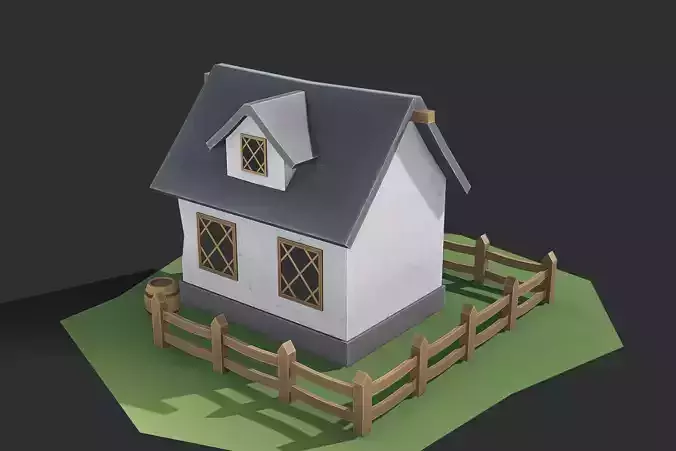 a house Low-poly 3D model