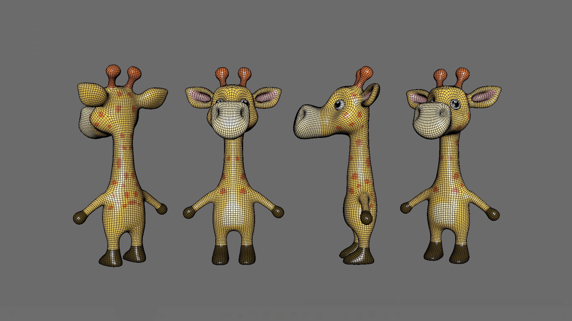 High-Quality 3D Cute Giraffe for Games  Low-poly 3D model_10