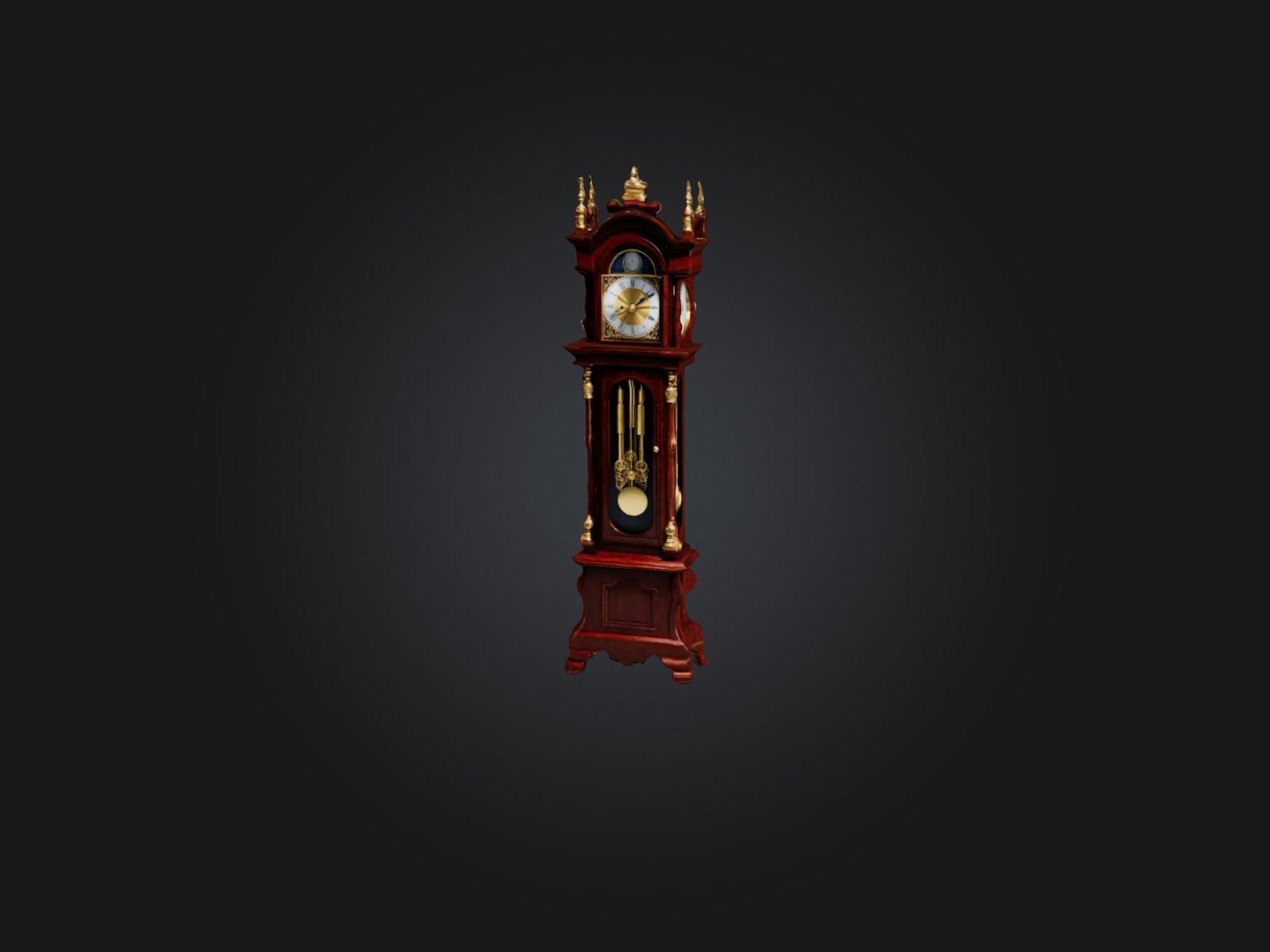 Grandfather Clock Model Low-poly 3D model_8